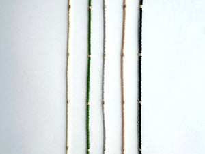 Matte Gold Bar Beaded Necklace | 5 Colour Options