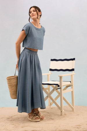Chambray Boxy Crop