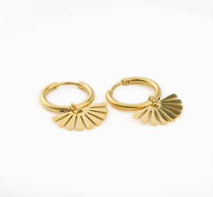 Gold Charm Hoops