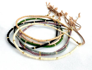 Gold Dot Adjustable String Bracelet | 8 Colour Options
