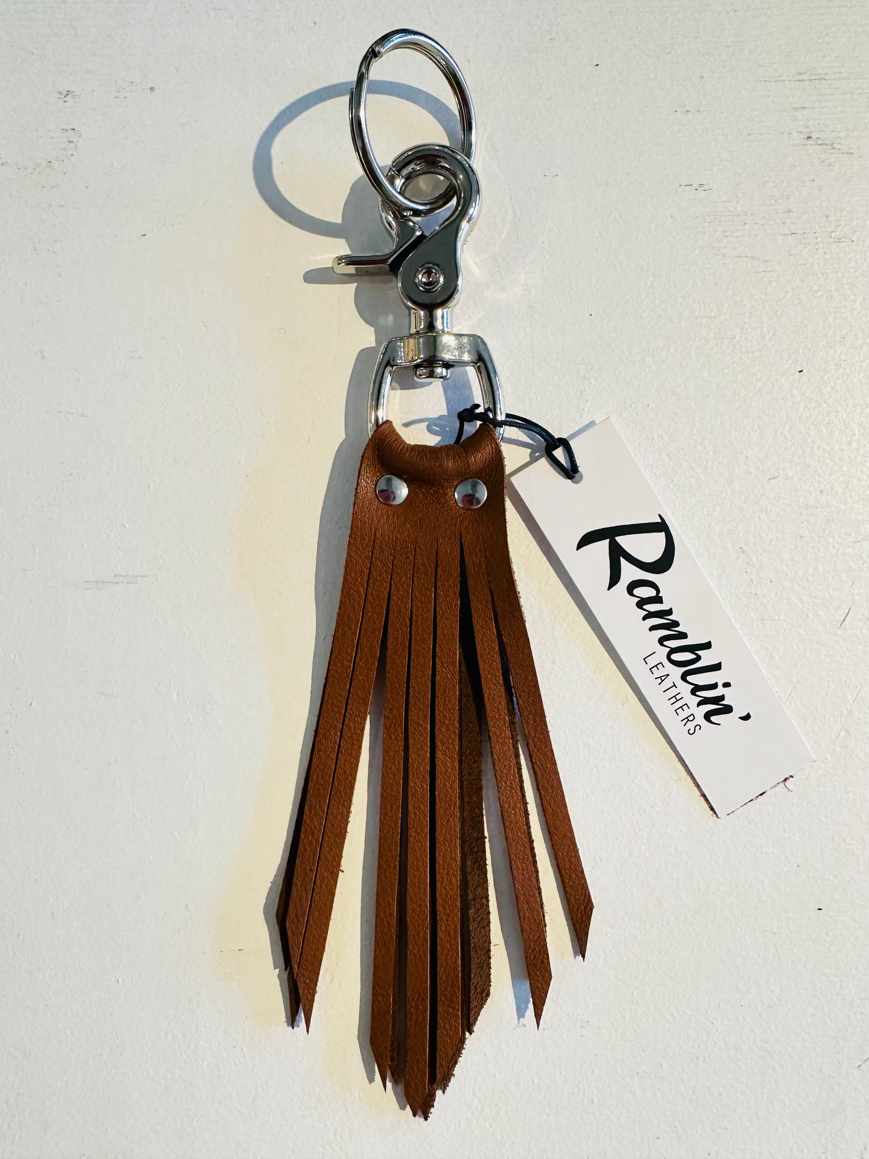 Leather Fringe Trigger Keychain 3 Colour Options her PUBLIC Boutique