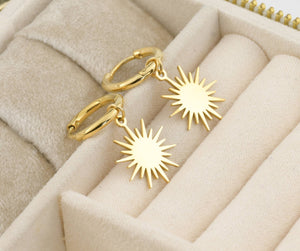 Gold Charm Hoops