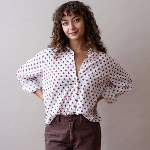 Pali Top | Azou Snow Fig in Cotton Linen